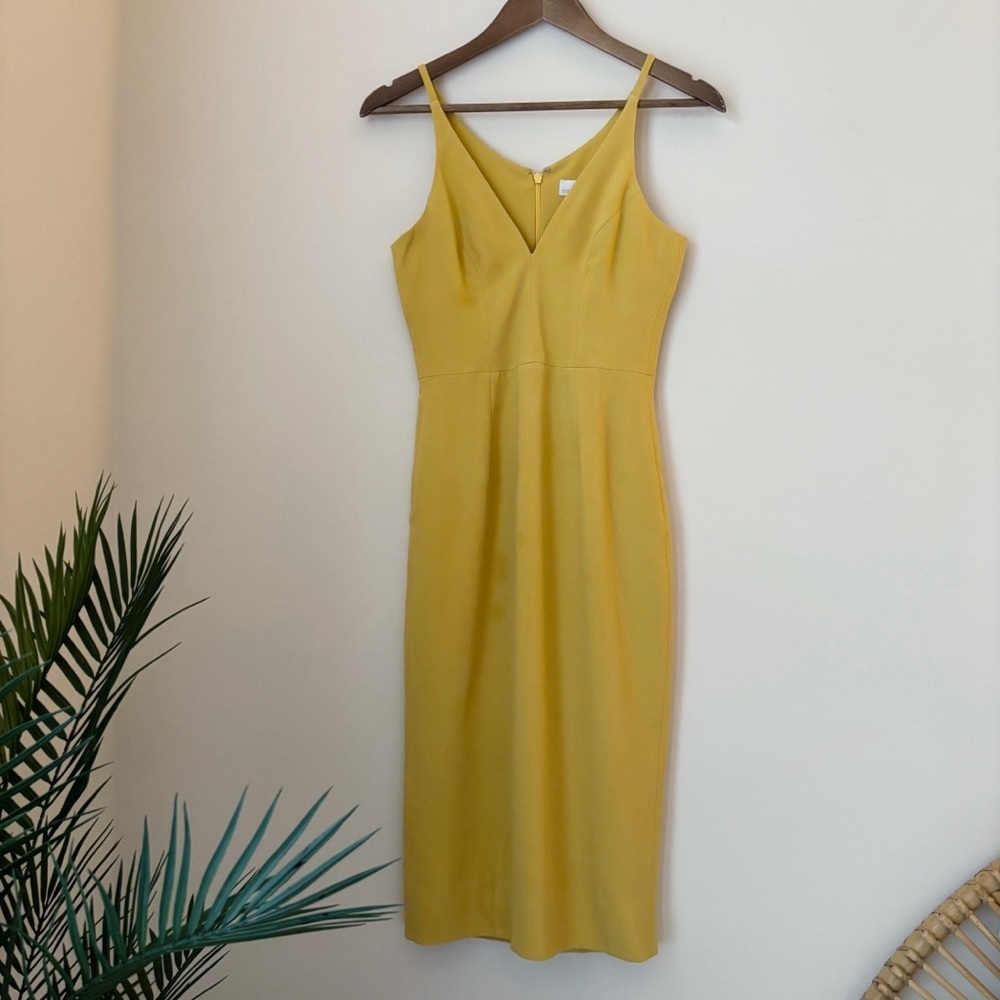 Dress the Population Sunflower Yellow Lyla Sleeveless Crepe Midi Dress XS